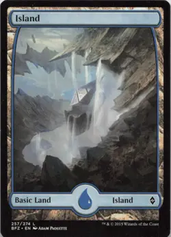 Island Full Art L Battle for Zendikar 257 LP MTG - Image 1