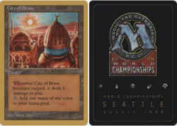 City of Brass - Brian Selden - 1998 ~ Near Mint World Championship G MTG Magic U - Image 1