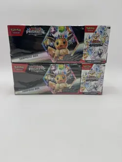 Lot Of 2 Pokemon Prismatic Evolutions Surprise Box+Booster Bundle Sams Club Set - Image 1
