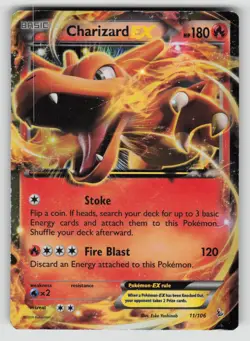 Charizard EX 11/106 Holo Rare EX Flashfire Pokemon HP - Image 1