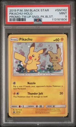 2019 POKEMON SM BLACK STAR PROMO TEAM UP SINGLE PACK BLISTERS PIKACHU-HOLO PSA 9 - Image 1