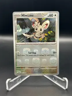 2025 Pokemon TCG Black Bolt 075/086 Minccino MASTER BALL REVERSE HOLO - Image 1