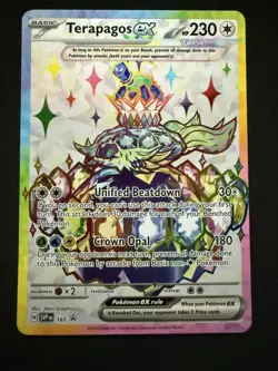 Pokemon Terapagos ex - Stellar Crown -SVP 165 Black Star Promo Full Art Holo NM - Image 1