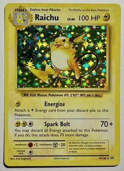 Raichu 36/108 (MP) Holo Rare XY Series: Evolutions 2016 Pokemon Card TCG - Image 1