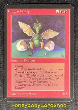 MTG Limited Edition Alpha 1993 Dragon Whelp NM/LP+ Card LEA Uncommon 93/94 - Image 2