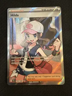 Pokemon TCG Hilda Trainer Full Art White Flare Card 164/086 - Image 1