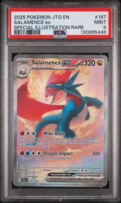 2025 POKEMON JTG EN-JOURNEY TOGETHER #187 SALAMENCE EX PSA 9 - Image 3