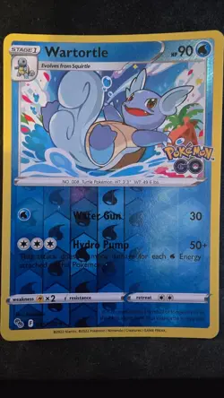 Wartortle Reverse Holofoil Pokemon GO 016/078 NM - Image 1