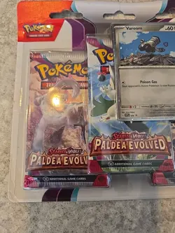 Pokemon TCG Paldea Evolved 3 Pack Blister With Varoom Promo - Image 2