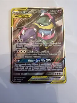 Pokemon Muk & Alolan Muk GX TAG TEAM Full Art Ultra Rare Holo 197/214 - Image 1