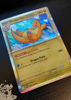 Dragonite 149/165 Holographic Pokemon card - Image 1