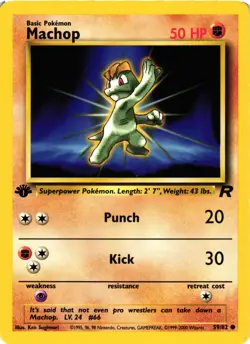 Pokemon TCG Machop Team Rocket 59/82 Regular 1st Edition Common VLP - Image 1