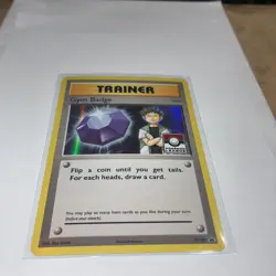 Pokemon League Gym Badge Brock Holo XY203 Black Star Promo FOIL HAS SCRATCH - Image 5
