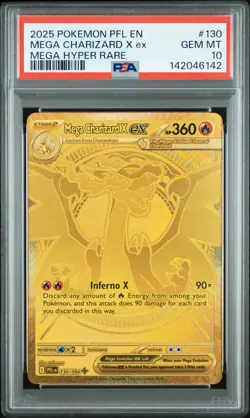 2025 POKEMON PFL EN-PHANTASMAL FLAMES MEGA HYPER RARE MEGA CHARIZARD X EX PSA 10 - Image 1