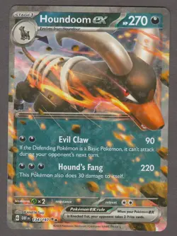 Houndoom ex 134/197 Double Rare Obsidian Flames Pokemon Card Near Mint NM - Image 1
