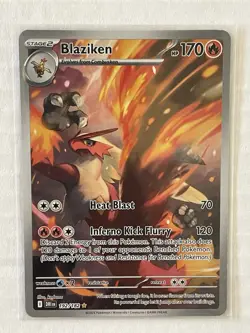 2025 Pokemon TCG Blaziken IR Full Art Holo 192/182 Destined Rivals Card NM - Image 1