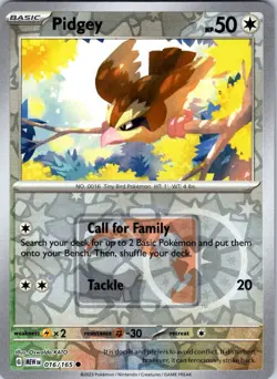 Pidgey - (League Promo) 016/165 League Cards Pokemon TCG NM Reverse Holo - Image 1