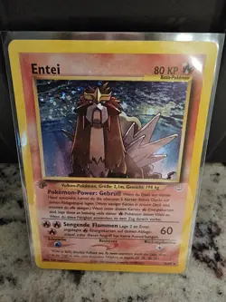 Pokemon Entei Neo Revelation TCG 6/64 Holo Unlimited Rare Card German LP - Image 2