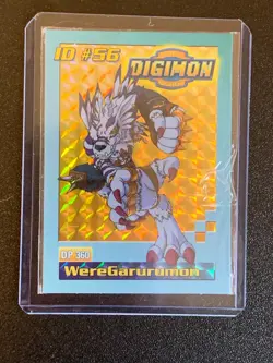 Bandai Digimon Trading Card ID#56 Weregarurumon Toy Exclusive Holo Rare - Image 1