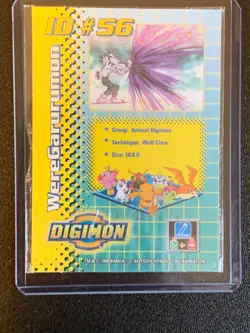 Bandai Digimon Trading Card ID#56 Weregarurumon Toy Exclusive Holo Rare - Image 2