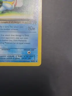Pokemon Dark Wartortle 1st Edition Uncommon Team Rocket 46/82 Regular 60HP - Image 4