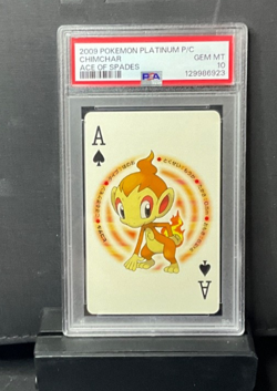 2009 POKEMON PLATINUM VERSION PLAYING CARDS ACE OF SPADES CHIMCHAR PSA 10 - Image 1
