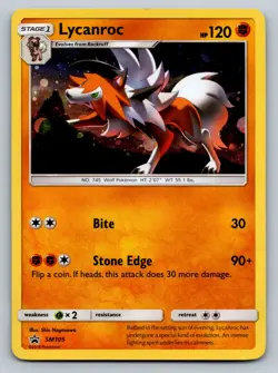 Pokemon Lycanroc Promo SM Promos SM105 LP - Image 1