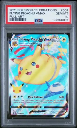 2021 POKEMON CELEBRATIONS #007 FULL ART/FLYING PIKACHU VMAX PSA 10 - Image 1