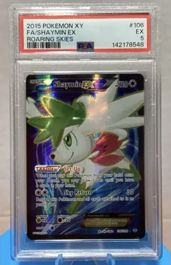 2015 Shaymin EX 106/108 Full Art XY Roaring Skies PSA Graded Pokemon TCG - Image 1
