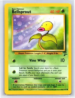 Pokemon TCG Bellsprout Base Set 2 66/130 LP-EXC BUY 2 GET 1 FREE - Image 1