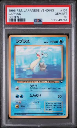 1998 POKEMON JPN VENDING SER II #131 LAPRAS PSA 10 - Image 1