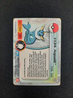 Carte Pokemon : Aquali Topps 1999 Serie Topps Tv Animation Edition #134 🇲🇫 - Image 2