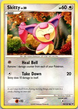 Skitty 93/127 Common Platinum Pokemon Near Mint - Image 1