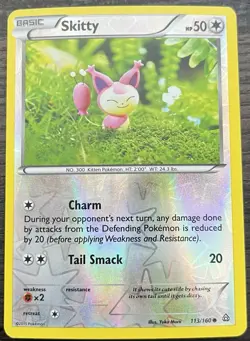 Skitty 113/160 Pokemon TCG XY Primal Clash Reverse Holo Light Play LP - Image 1