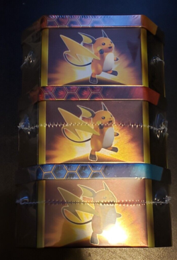 3 Tin Set Charizard, Raichu, Gyarados GX Hidden Fates Sealed Pokemon TCG - Image 3