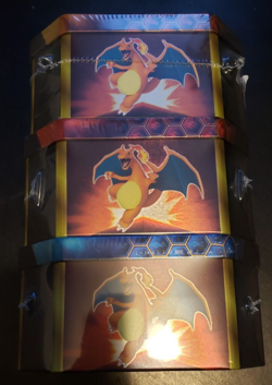 3 Tin Set Charizard, Raichu, Gyarados GX Hidden Fates Sealed Pokemon TCG - Image 4