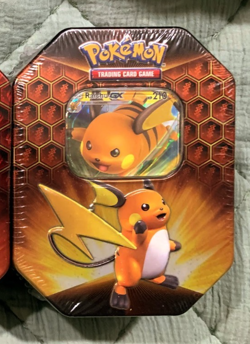 Pokemon Raichu GX - Hidden Fates Tin - 4 Packs + Promo Factory Sealed NEW 820650804816 - Image 1