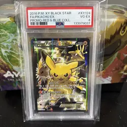2016 POKEMON XY BLACK STAR PROMO RED & BLUE COLL FULL ART/PIKACHU EX PSA 4 - Image 1