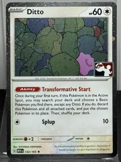 Ditto 132/165 MEW Prize Pack Play! Pokemon Holo Stamped Near Mint NM - Image 1