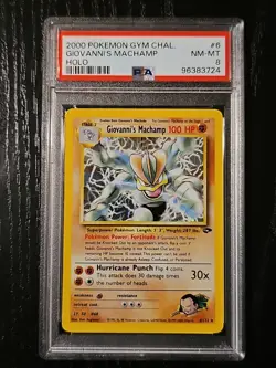 2000 Pokemon Gym Challenge Giovanni's Machamp 6/132 Holo Rare PSA 8 NM-MT - Image 1