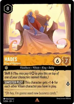 4x Hades - King of Olympus - 5/204 - Rare NM-Mint Disney Lorcana: The First Chap - Image 1