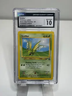 CGC 10 GEM MINT Scyther # 45 WOTC Black Star Promo Pokemon Card - Image 1