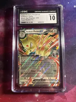 Pokemon 2025 Team Rocket's Persian ex Black Star Promos 218 CGC 10 - Image 1
