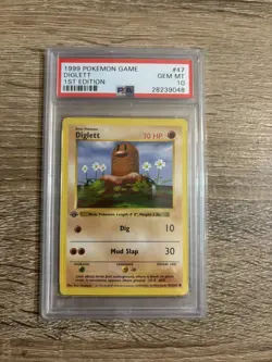 1999 POKEMON BASE SET 1ST EDITION #47 DIGLETT PSA 10 SHADOWLESS - Image 1
