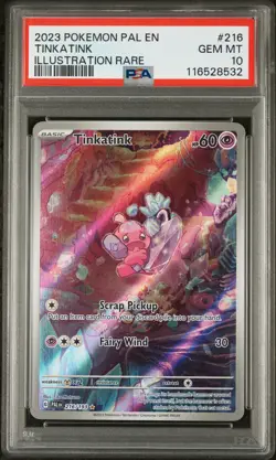 2023 Pokemon Pal En-Paldea Evolved #216 Tinkatink PSA 10 - Image 1