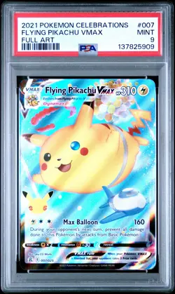 2021 POKEMON CELEBRATIONS #007 FULL ART/FLYING PIKACHU VMAX PSA 9 - Image 1