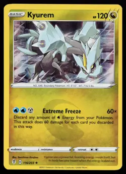 Kyurem 116/203 Holo Rare SWSH07: Evolving Skies Pokemon Card - Image 1