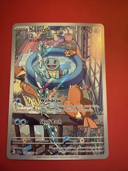 Pokemon TCG Squirtle Stellar Crown Illustration Card 148/142 - Image 1