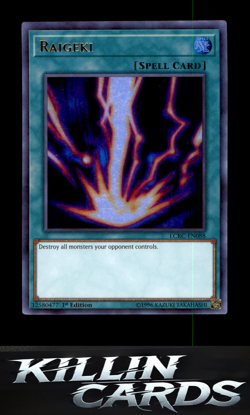 1st Edition Raigeki LCKC-EN088 YuGiOh Ultra Rare Legendary Collection Kaiba Card - Image 1