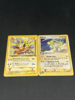 Pokemon TCG Jolteon 2 card lot, Sandstorm Holo, Jungle Unlimited - Image 1